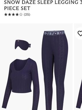 Savage X Fenty Snow Daze Sleep Legging 3-Piece Set in Deep Navy